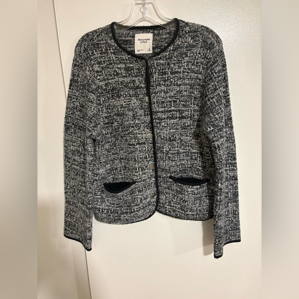 Abercrombie & Fitch Women's
Novelty Button Tweed-Inspired Sweater Jacket